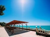 Пляж пансионата «Солнечный», Николаевка, Крым, фото 1